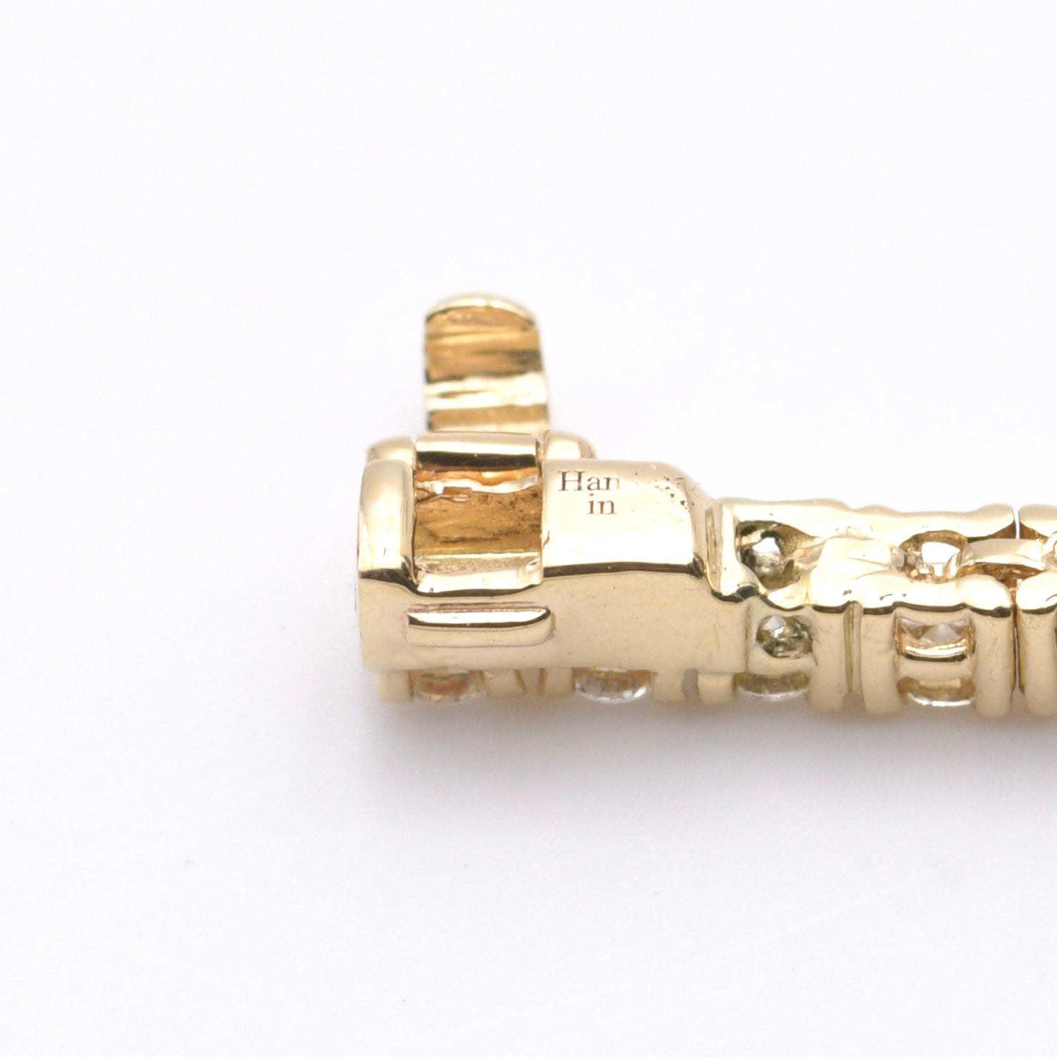 Diamant Tennis Armband mit ca. 2,52 Ct. Brillanten in 585er / 14 Kt. GG L: 18 cm