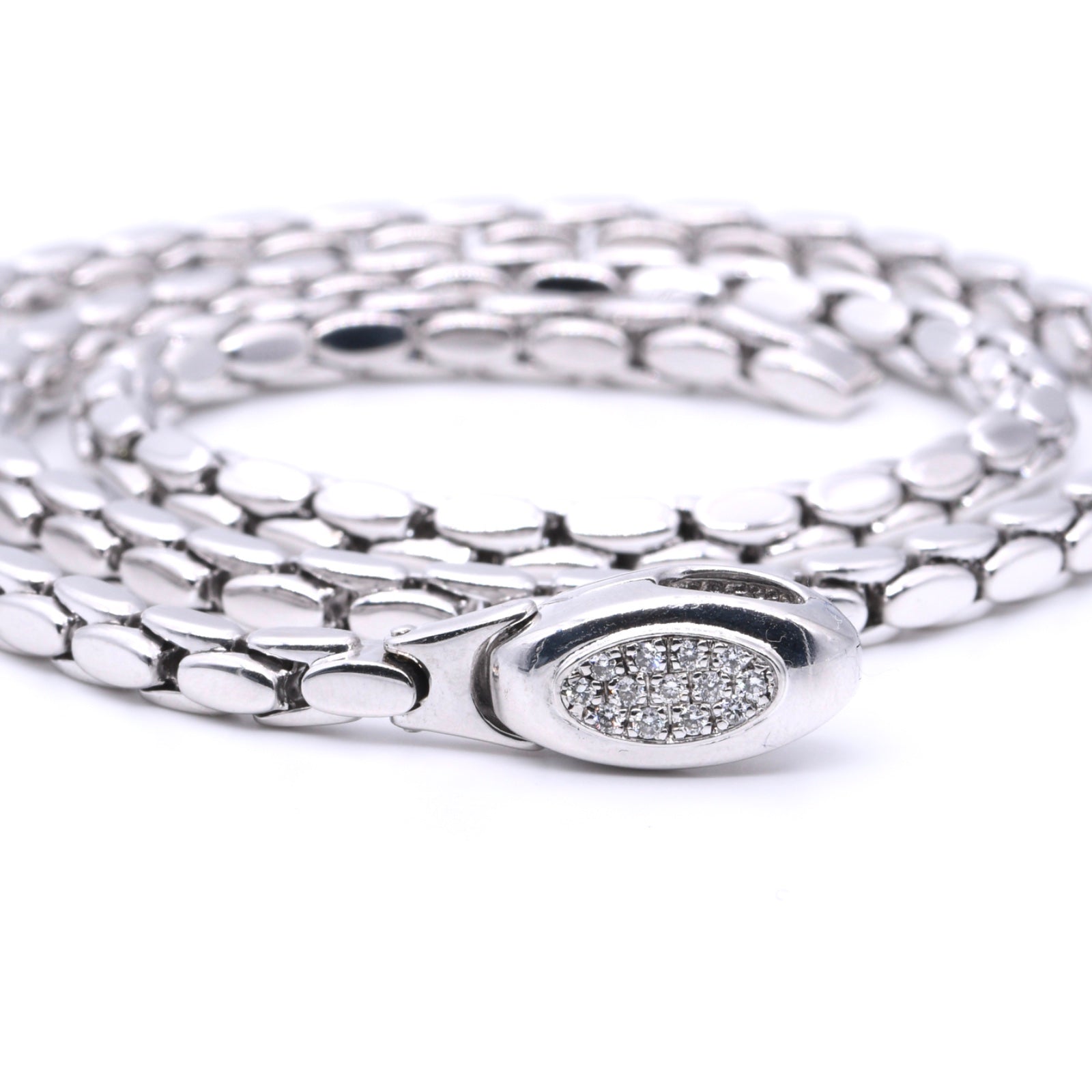 Fope Flex`it Collier mit Diamanten in 750er / 18 Kt. WG Länge: 47,00 cm
