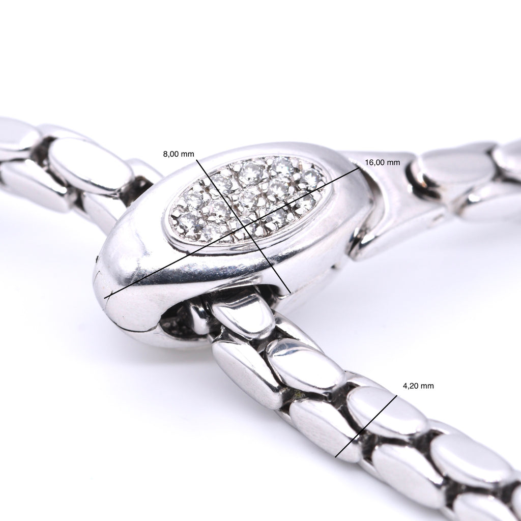Fope Flex`it Collier mit Diamanten in 750er / 18 Kt. WG Länge: 47,00 cm