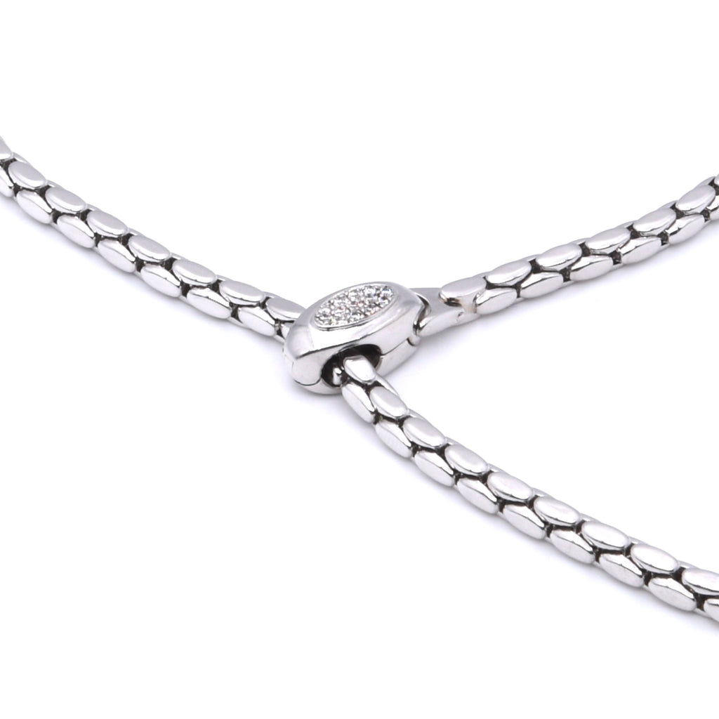 Fope Flex`it Collier mit Diamanten in 750er / 18 Kt. WG Länge: 47,00 cm