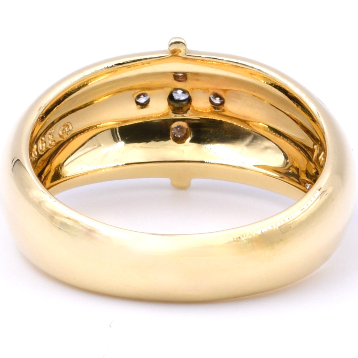Fabergé Ring von Victor Mayer mit blauer Emaille in 750er / 18 Kt. GG Gr.: 54