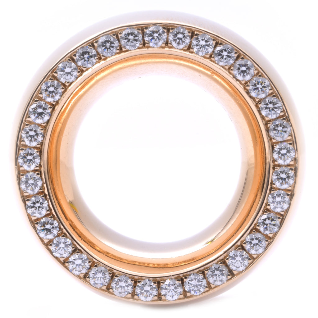 SCHUBART Massiver Ring mit Diamanten in 750er / 18 Kt. RG Gr.: 54