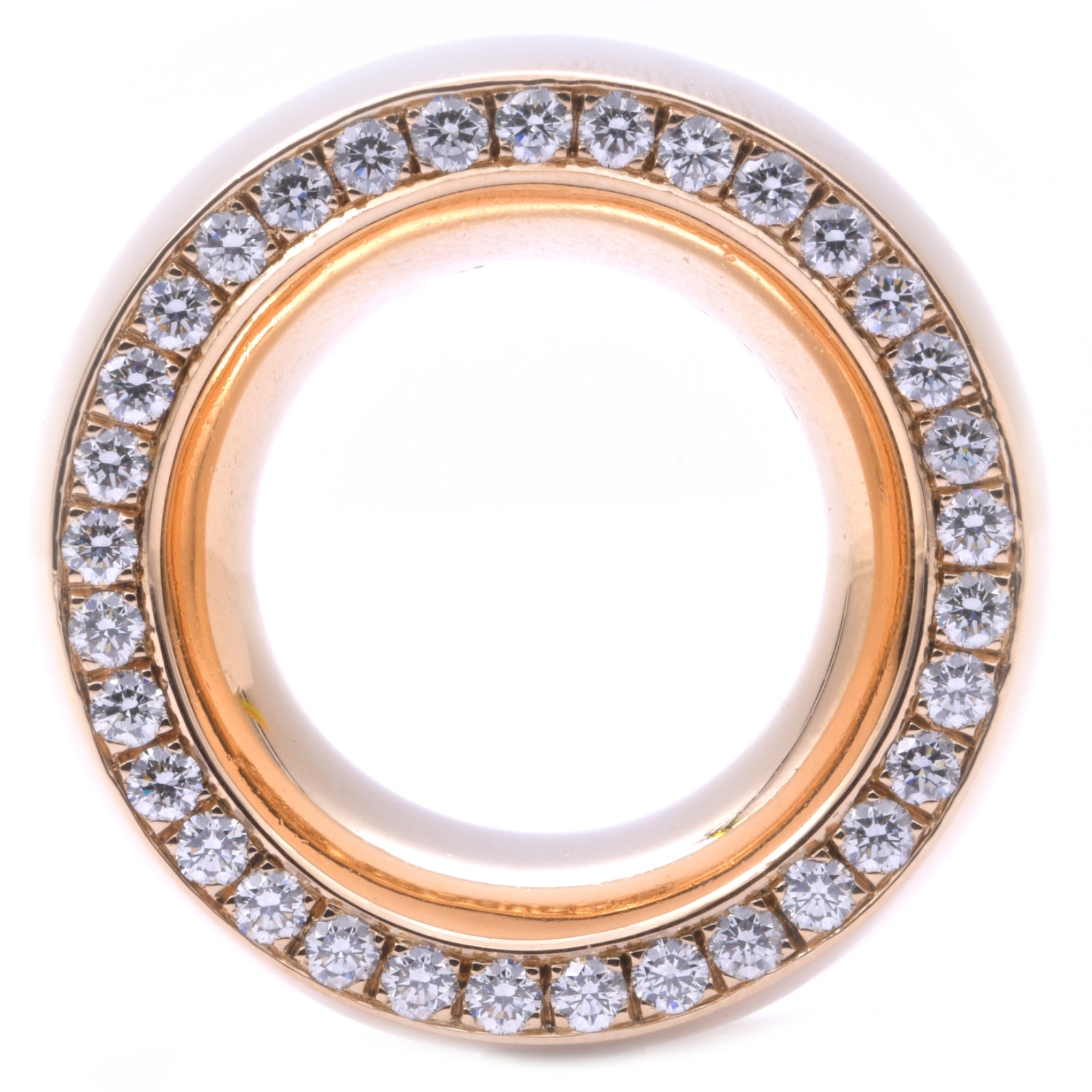SCHUBART Massiver Ring mit Diamanten in 750er / 18 Kt. RG Gr.: 54