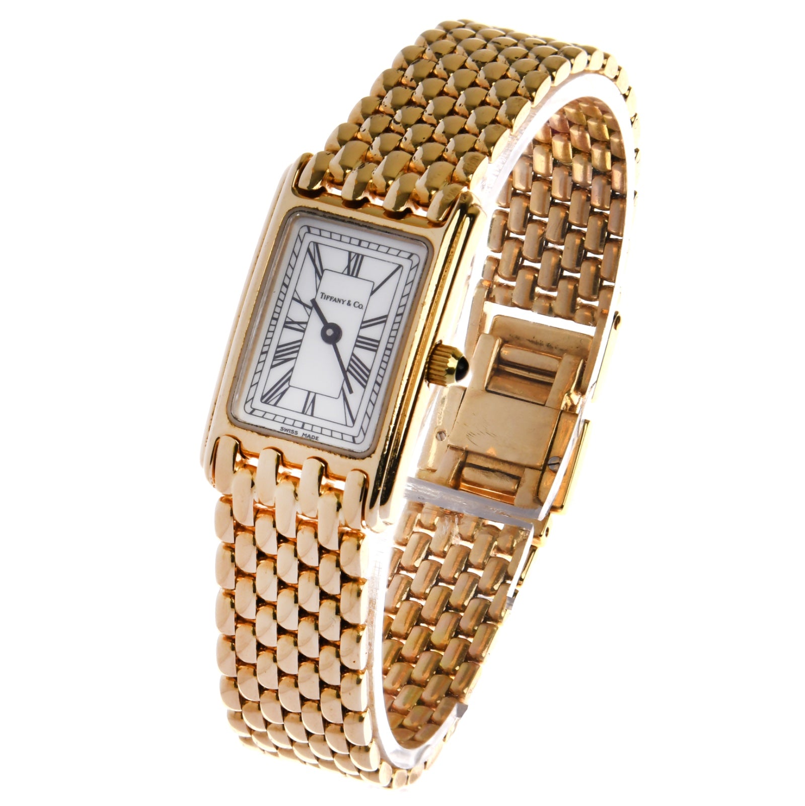 Tiffany & Co. Tank Damen Armbanduhr in 750er / 18 Kt. Gelbgold Ref.: L0430