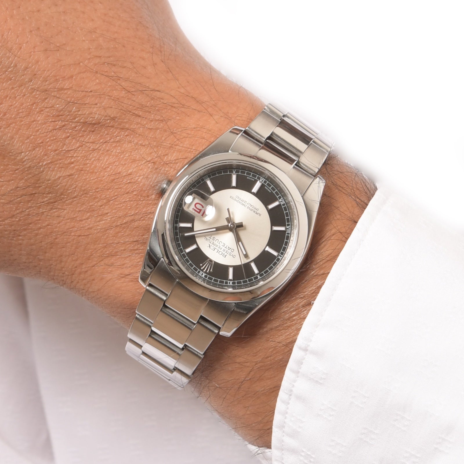ROLEX Datejust Tuxedo 36mm Schwarz/Silber/Rot Full Set Ref.: 116200 LC100