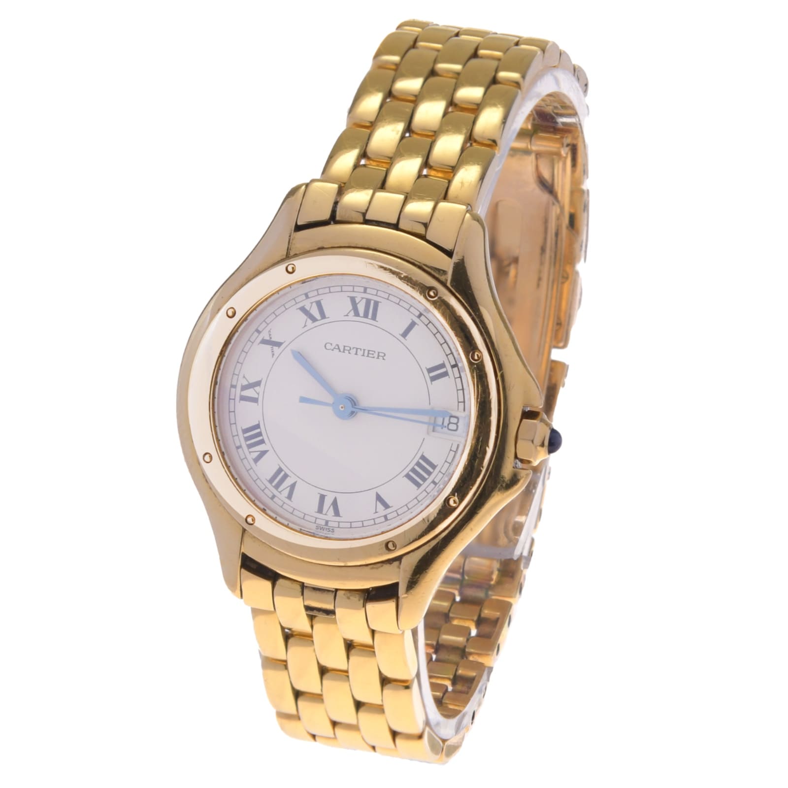 Cartier Cougar Lady 18 Kt. / 750er Gelbgold Damenuhr Ref. 887906
