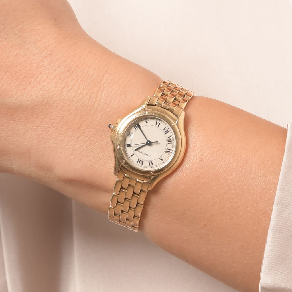 Cartier Cougar Lady 18 Kt. / 750er Gelbgold Damenuhr Ref. 887906