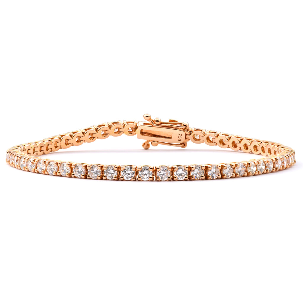 Diamant Tennis Armband mit 4,40 Ct. Brillanten in 18 Kt. RG L: 18 cm