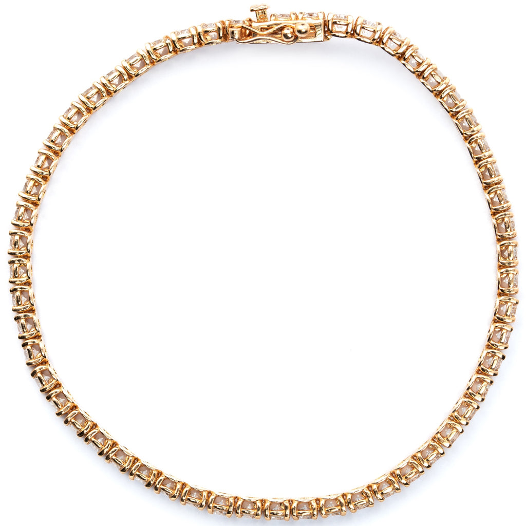 Diamant Tennis Armband mit 4,40 Ct. Brillanten in 18 Kt. RG L: 18 cm