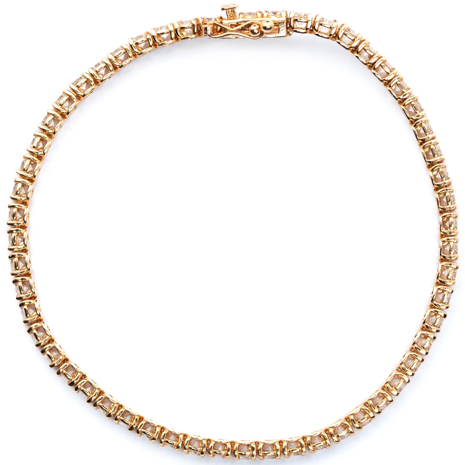 Diamant Tennis Armband mit 4,40 Ct. Brillanten in 18 Kt. RG L: 18 cm