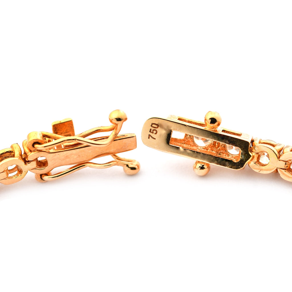 Diamant Tennis Armband mit 4,40 Ct. Brillanten in 18 Kt. RG L: 18 cm