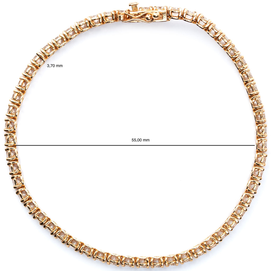 Diamant Tennis Armband mit 4,40 Ct. Brillanten in 18 Kt. RG L: 18 cm