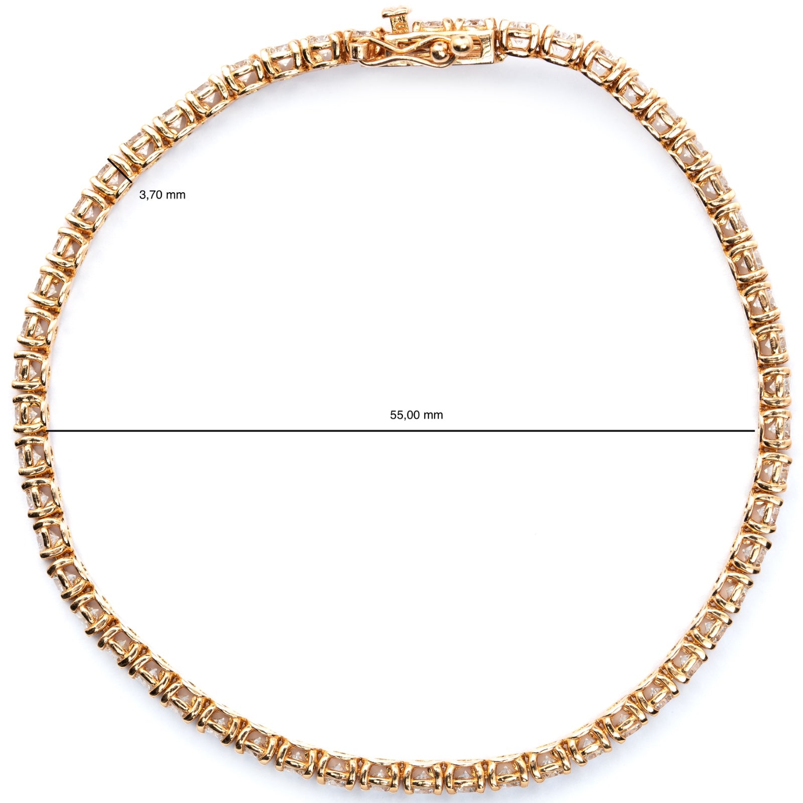 Diamant Tennis Armband mit 4,40 Ct. Brillanten in 18 Kt. RG L: 18 cm