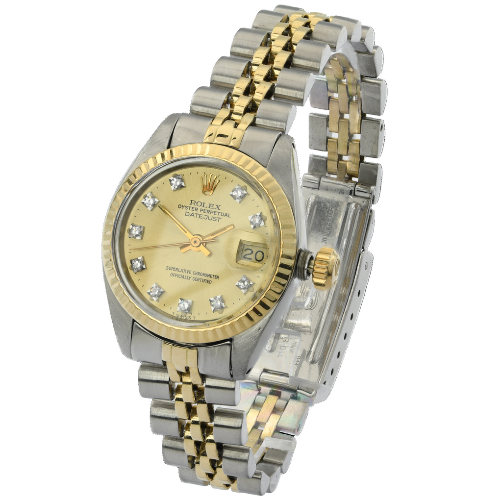 ROLEX Lady-Datejust Bicolor mit Diamant Zifferblatt in Stahl/Gelbgold Ref.: 6917