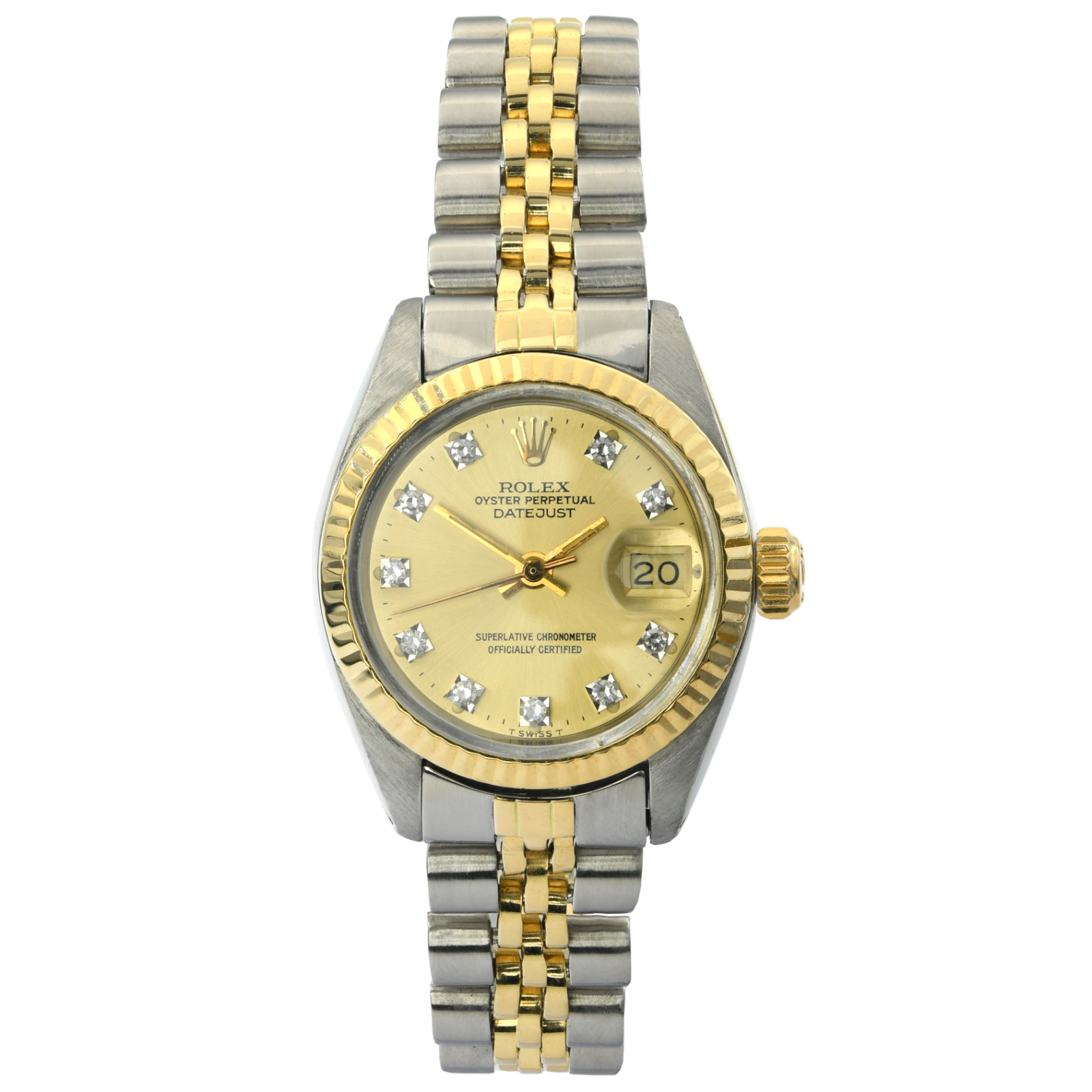 ROLEX Lady-Datejust Bicolor mit Diamant Zifferblatt in Stahl/Gelbgold Ref.: 6917