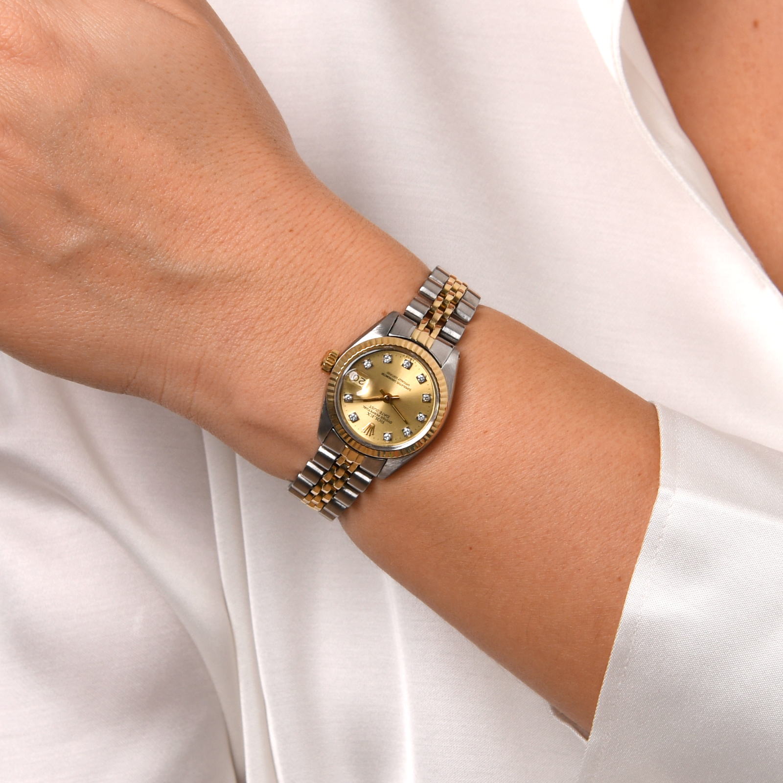 ROLEX Lady-Datejust Bicolor mit Diamant Zifferblatt in Stahl/Gelbgold Ref.: 6917