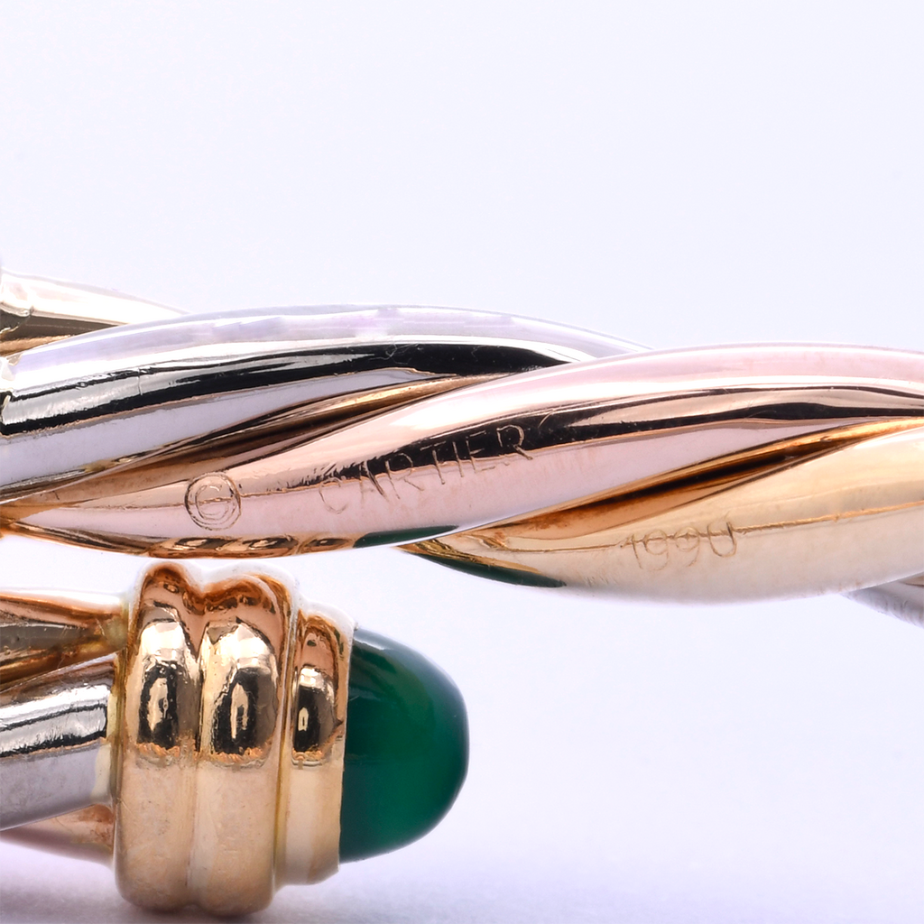 Cartier Trinity Vintage Armspange mit Smaragden  in 750er / 18 Kt. GG/WG/RG