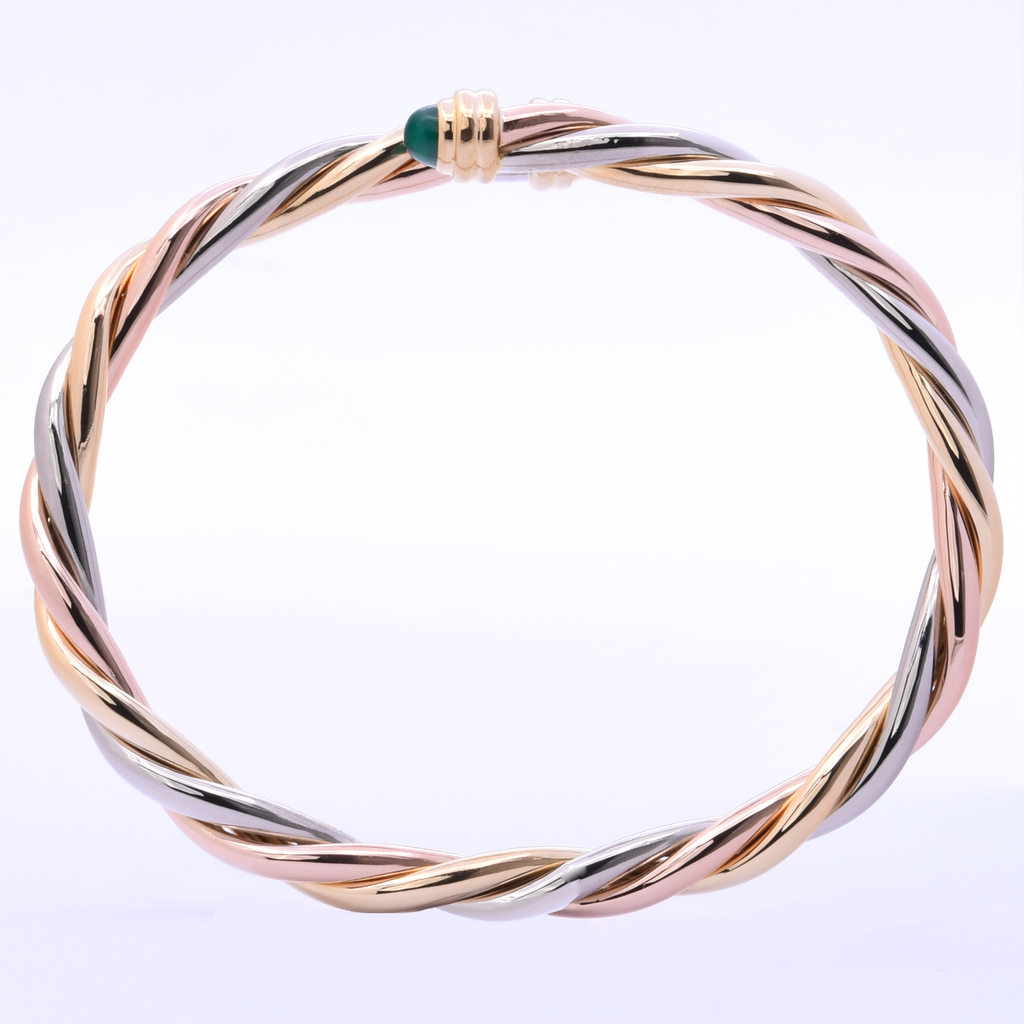 Cartier Trinity Vintage Armspange mit Smaragden  in 750er / 18 Kt. GG/WG/RG