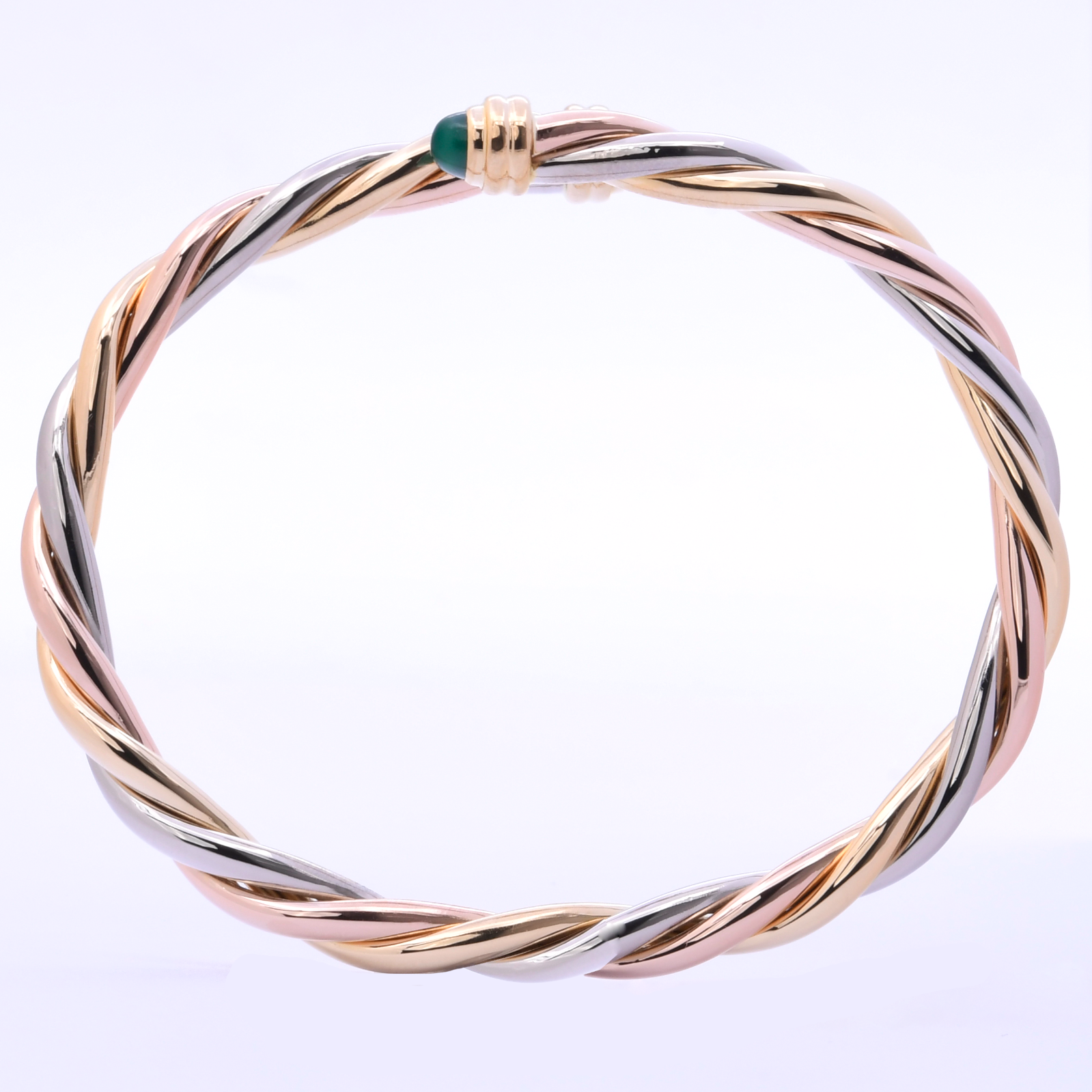 Cartier Trinity Vintage Armspange mit Smaragden  in 750er / 18 Kt. GG/WG/RG