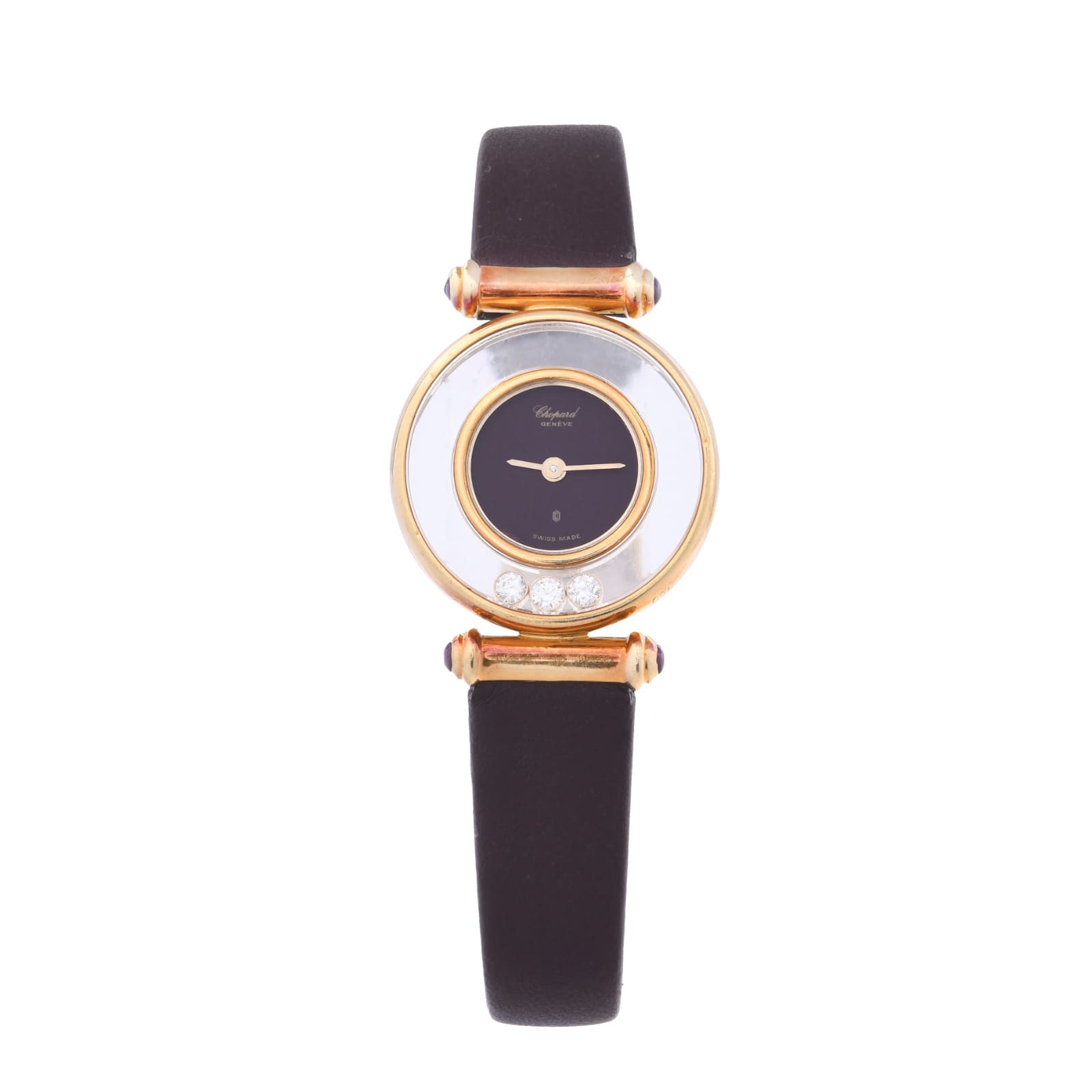 Chopard Happy Diamonds Armbanduhr mit Rubin Cabochon in 18 Kt. GG Ref: 20/4780