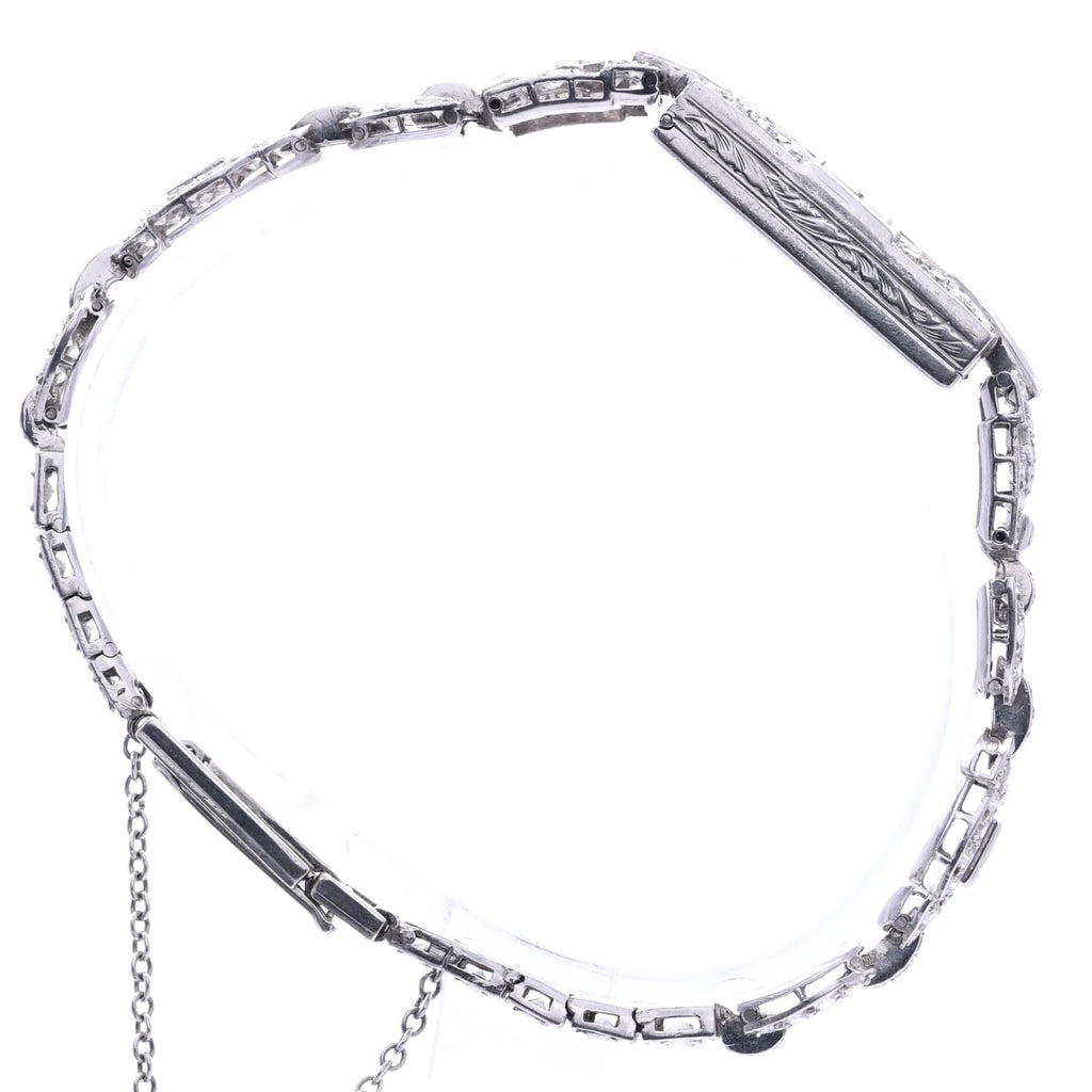 Art Déco Damen Armbanduhr mit Diamanten 585 Weißgold Handaufzug ca. 1910 Jhd.