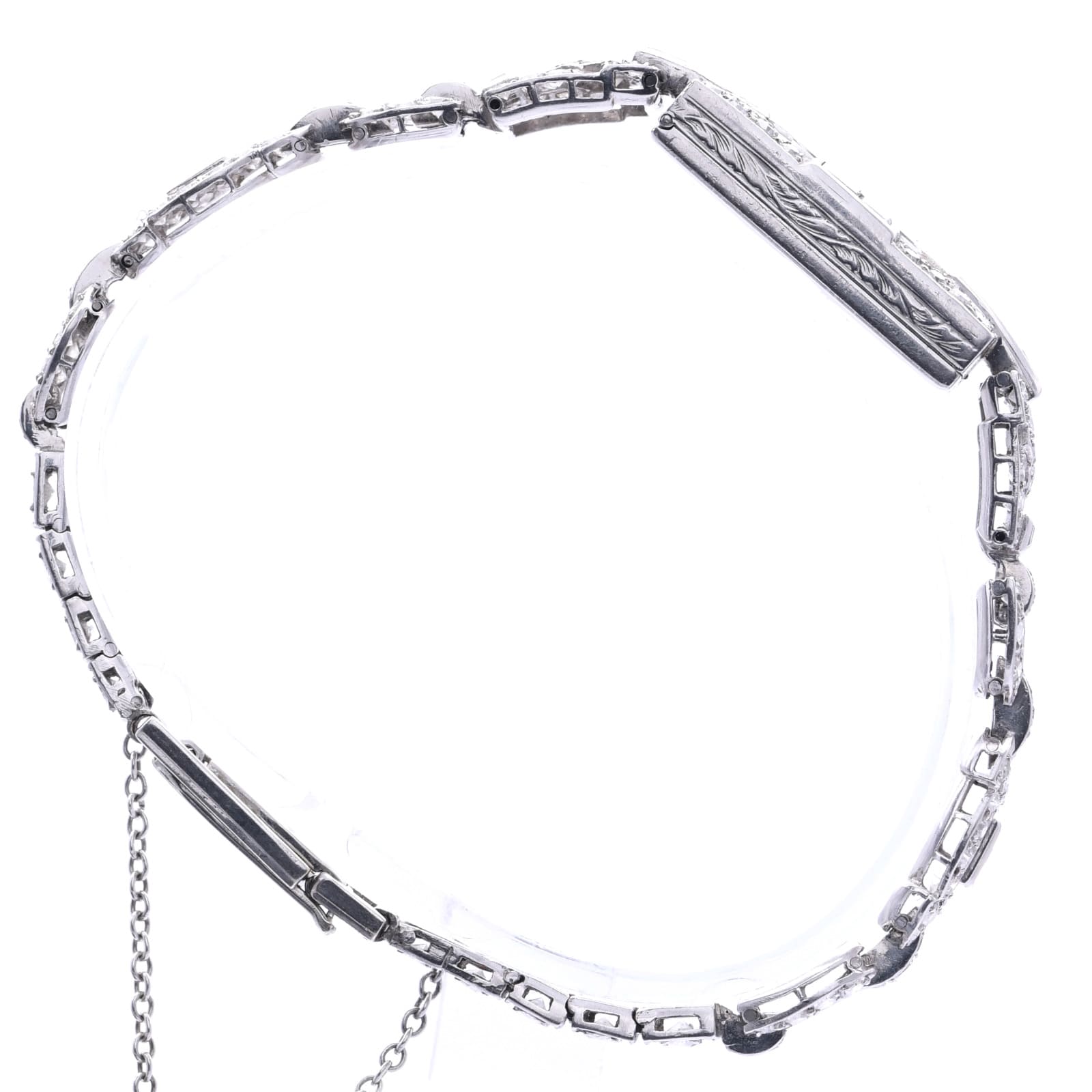 Art Déco Damen Armbanduhr mit Diamanten 585 Weißgold Handaufzug ca. 1910 Jhd.