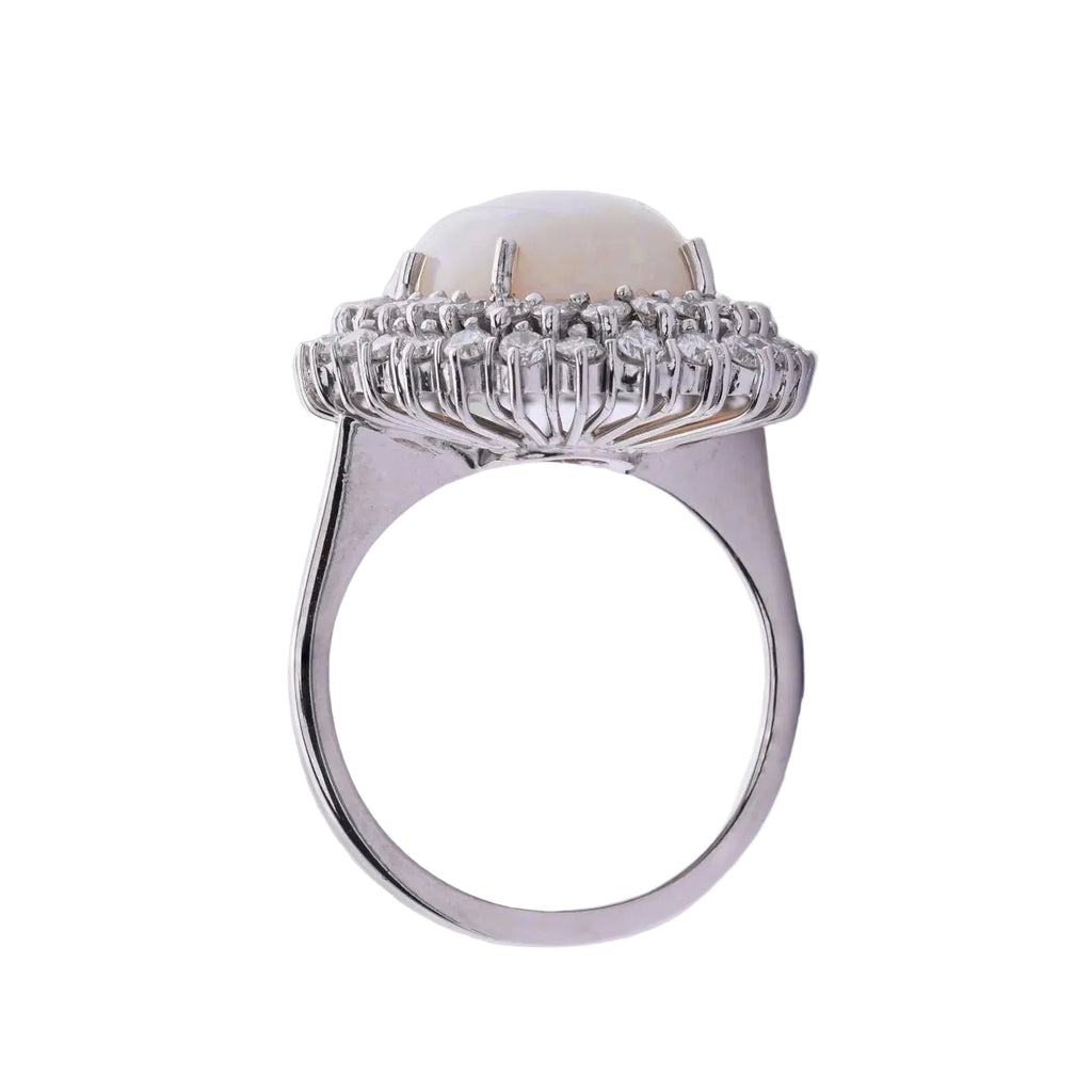 Australischer Vollopal Ring in 18Kt Weißgold mit 1,96ct Brillanten F-G VS Gr. 54