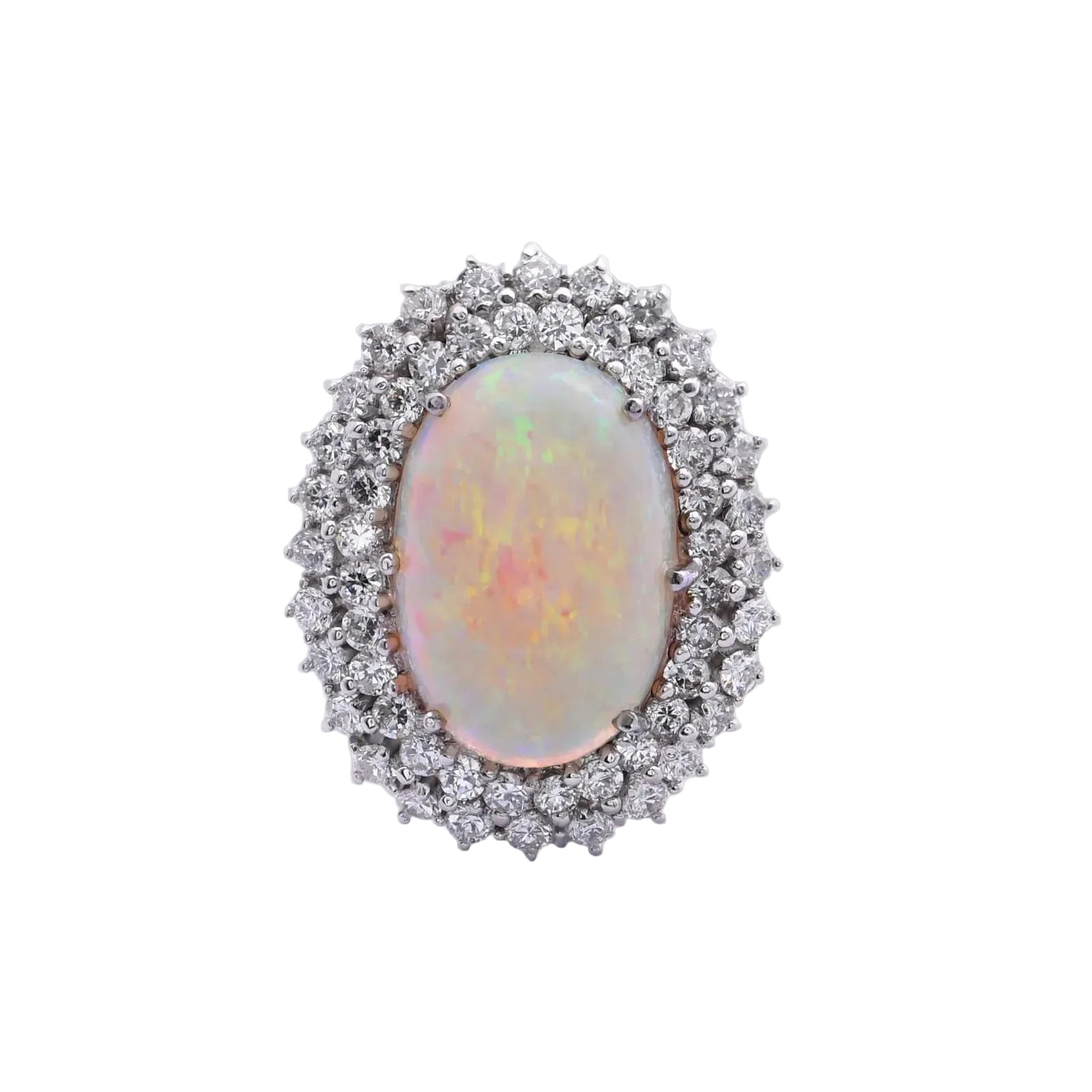 Australischer Vollopal Ring in 18Kt Weißgold mit 1,96ct Brillanten F-G VS Gr. 54