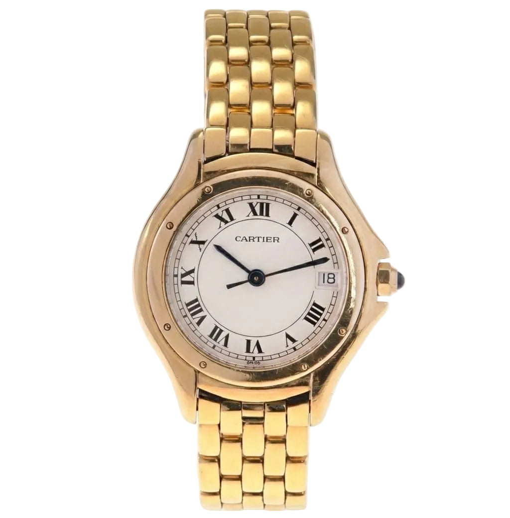 Cartier Cougar Lady 18 Kt. / 750er Gelbgold Damenuhr Ref. 887906