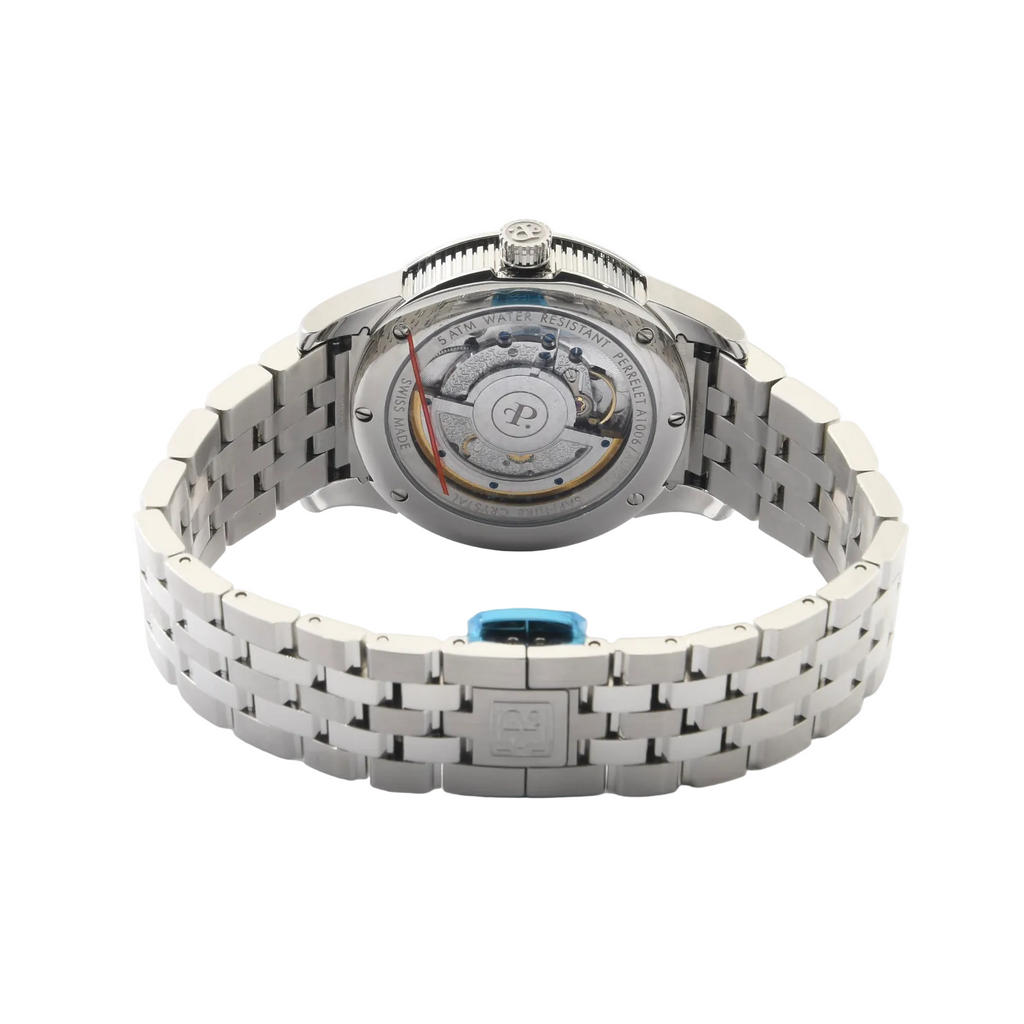 Perrelet Double Rotor Herren Armbanduhr in Stahl Ref: A1006 Neu Teilverklebt