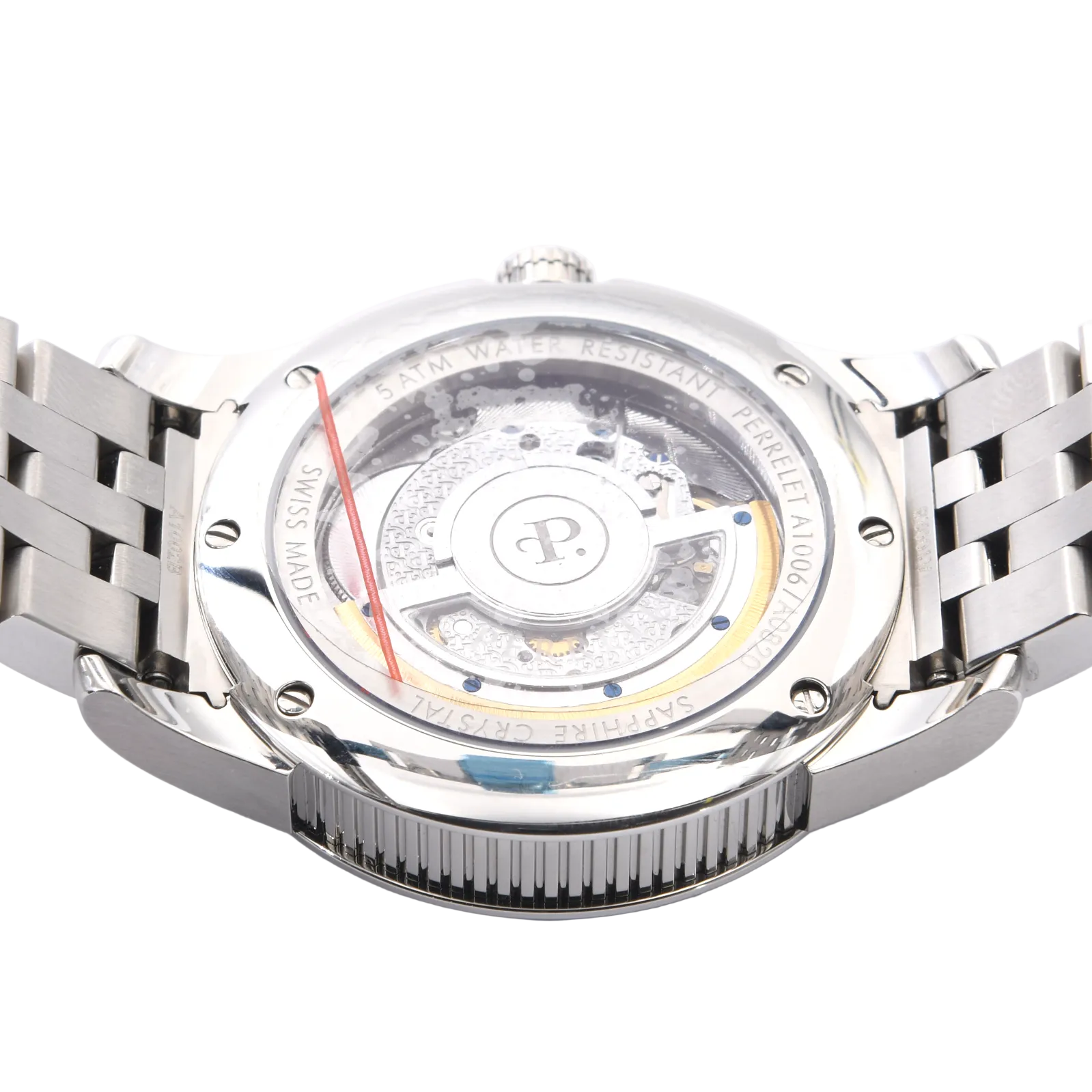 Perrelet Double Rotor Herren Armbanduhr in Stahl Ref: A1006 Neu Teilverklebt